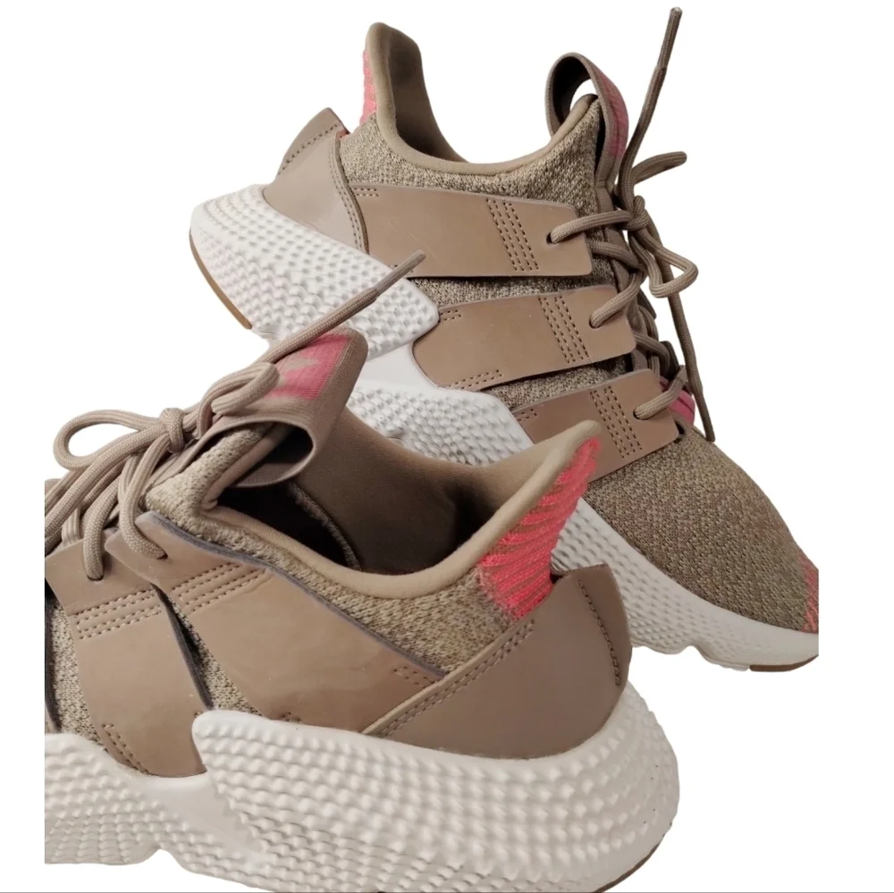 Adidas PROPHERE Athletic‎ Gym Run Men 7 /Women 8.5 Khaki/Pink Chunky Platform